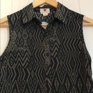 Olive green and black printed dress